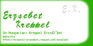 erzsebet kreppel business card